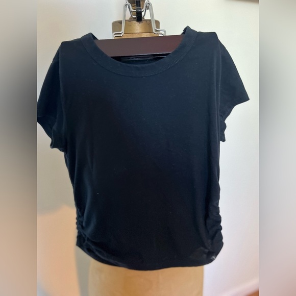 Abercrombie Kids girls black tshirt with elastic sides - Picture 1 of 5
